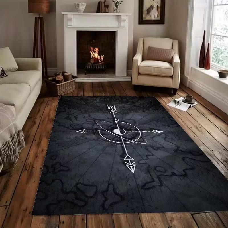 

3D Retro Compass Map World Map Area Rug,Carpet Rug for Living Room Bedroom Sofa Decoration Kitchen Doormat Non-slip Floor Mat 40x60cm