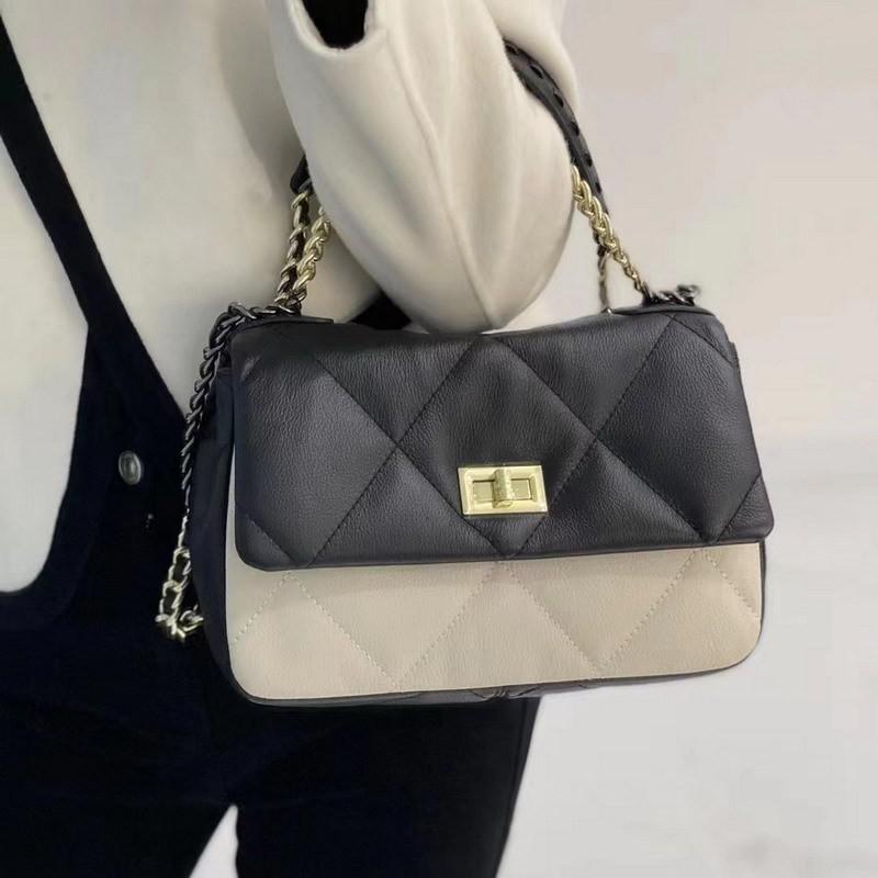2025 Neuer Stil Rindsleder Ring-Gitter Ketten Tasche Kleine Quadratische Wolke Einzel-Schulter Cross-body Handtasche Damen