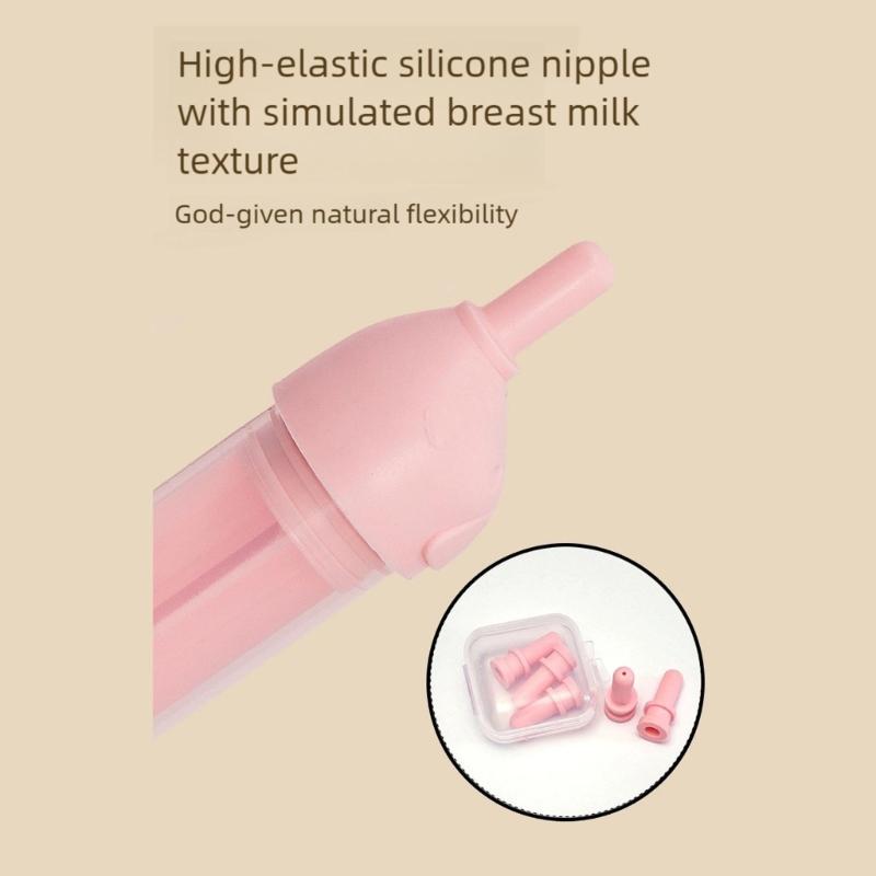 Hand Operated Pet Bottle Feeding Set For Newborns Kittens Puppies With Replacement Nipples Antichocking Design