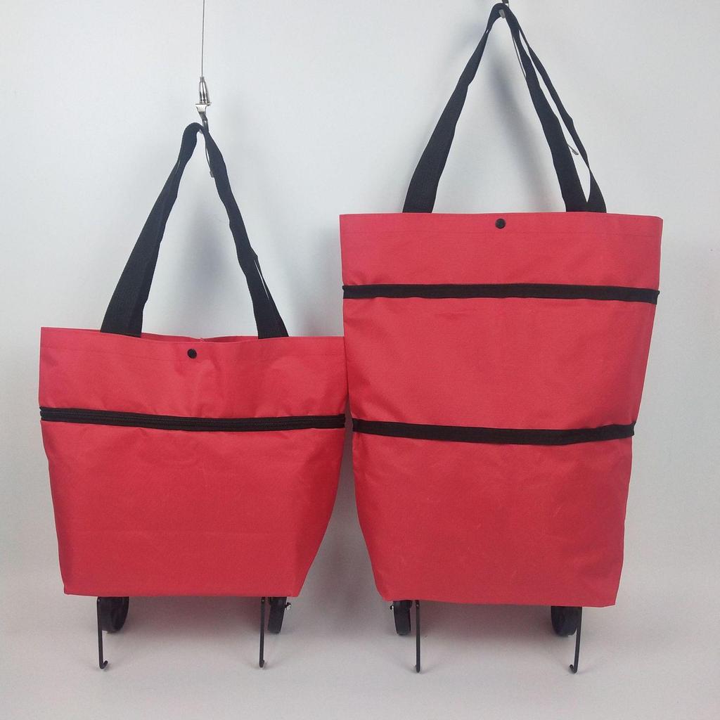 Foldable Wheeled Shopping Trolley Bag: Large Capacity Grocery Handbag