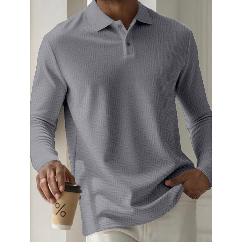 Men's Sweatshirts Spring/Autumn Polo Shirts Textured Men's Sports Polo Shirts