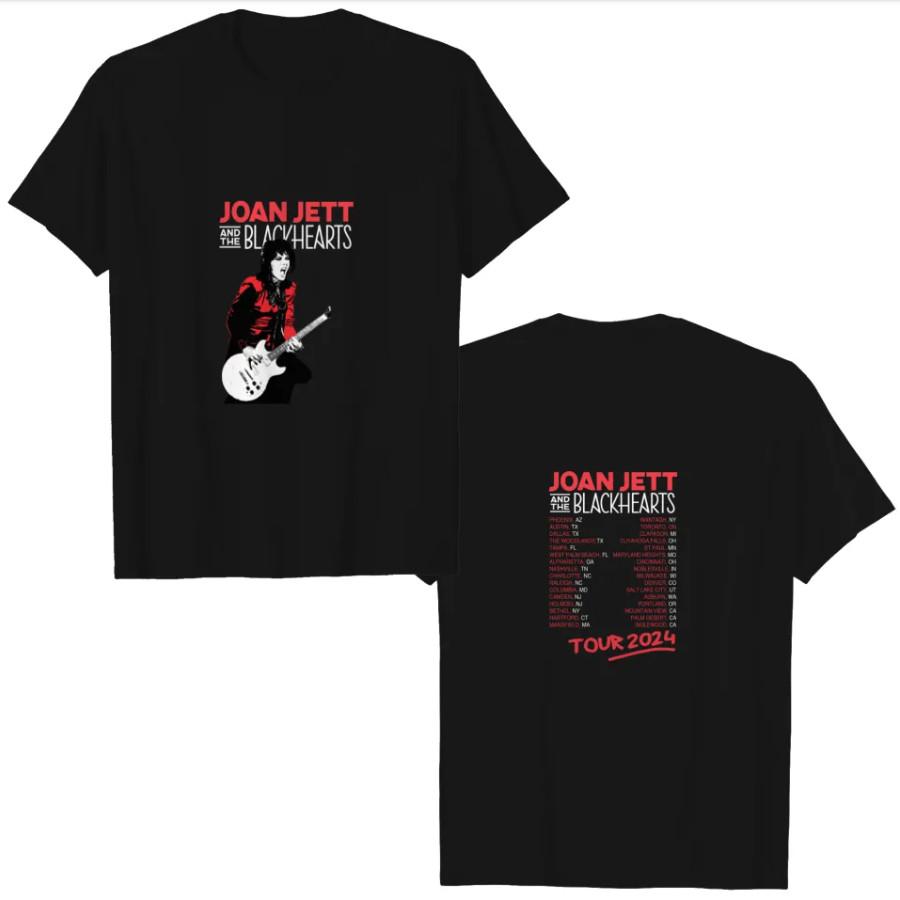 

Joan Jett The Blackhearts 2024 Tour T-Shirt – Heavyweight Black Men’s Tee 4XL