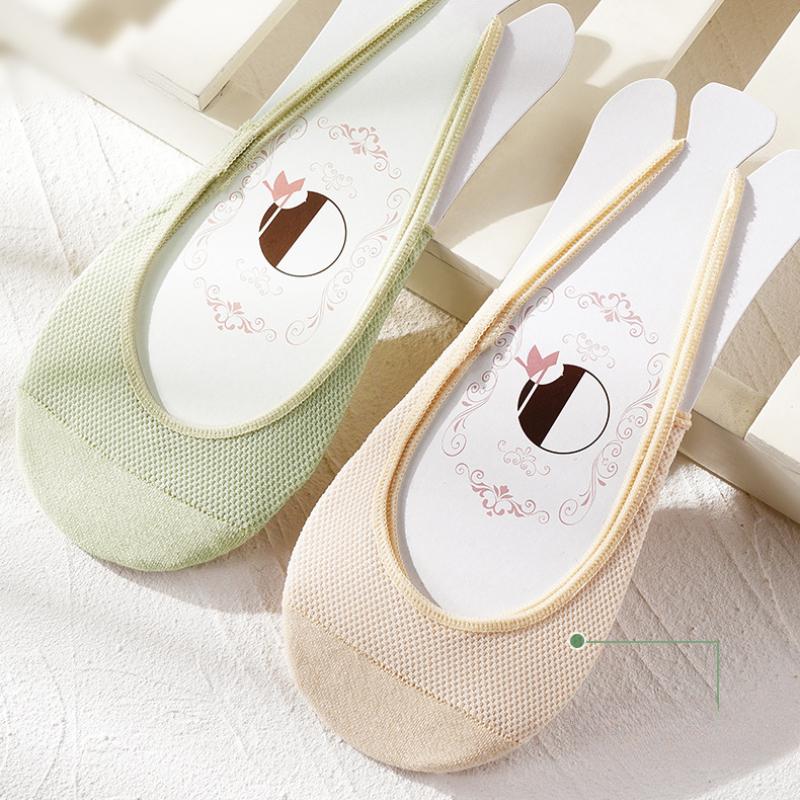 Spring and Summer Mesh Half Palm Socks Thin Sponge Cushion Garter Socks Invisible Non-slip Socks