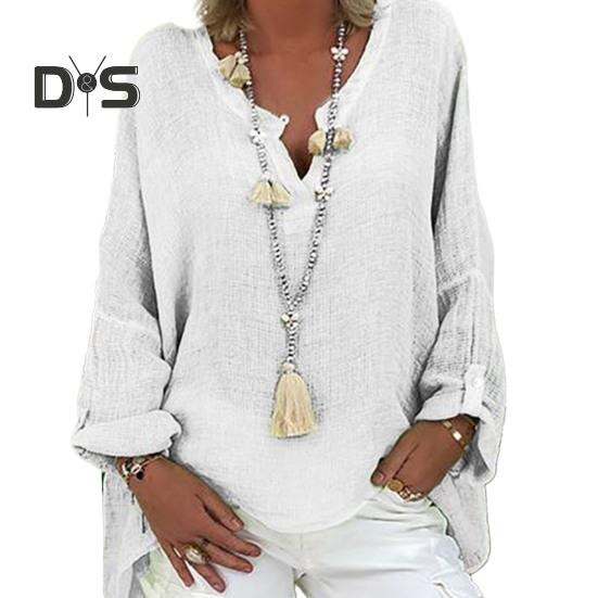 

Женские пуловеры с V-образным вырезом и длинными рукавами, однотонные свободные повседневные легкие топы средней длины, уличная одежда 2XL белый