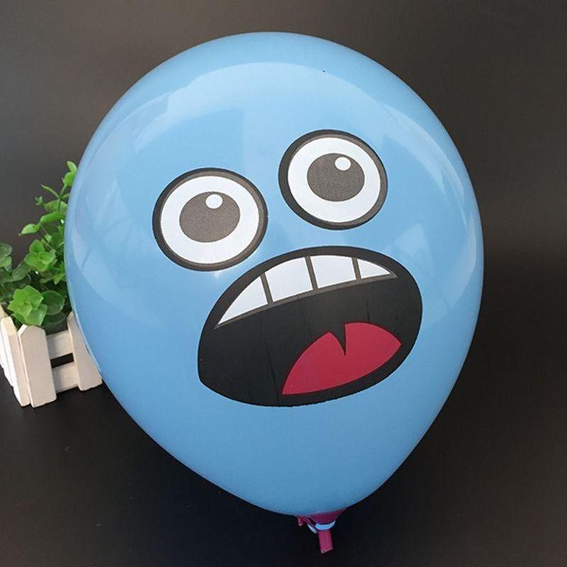 20pcslot Printed Cute Big Eyes Smiley Latex Balloons Happy Birthday Party
