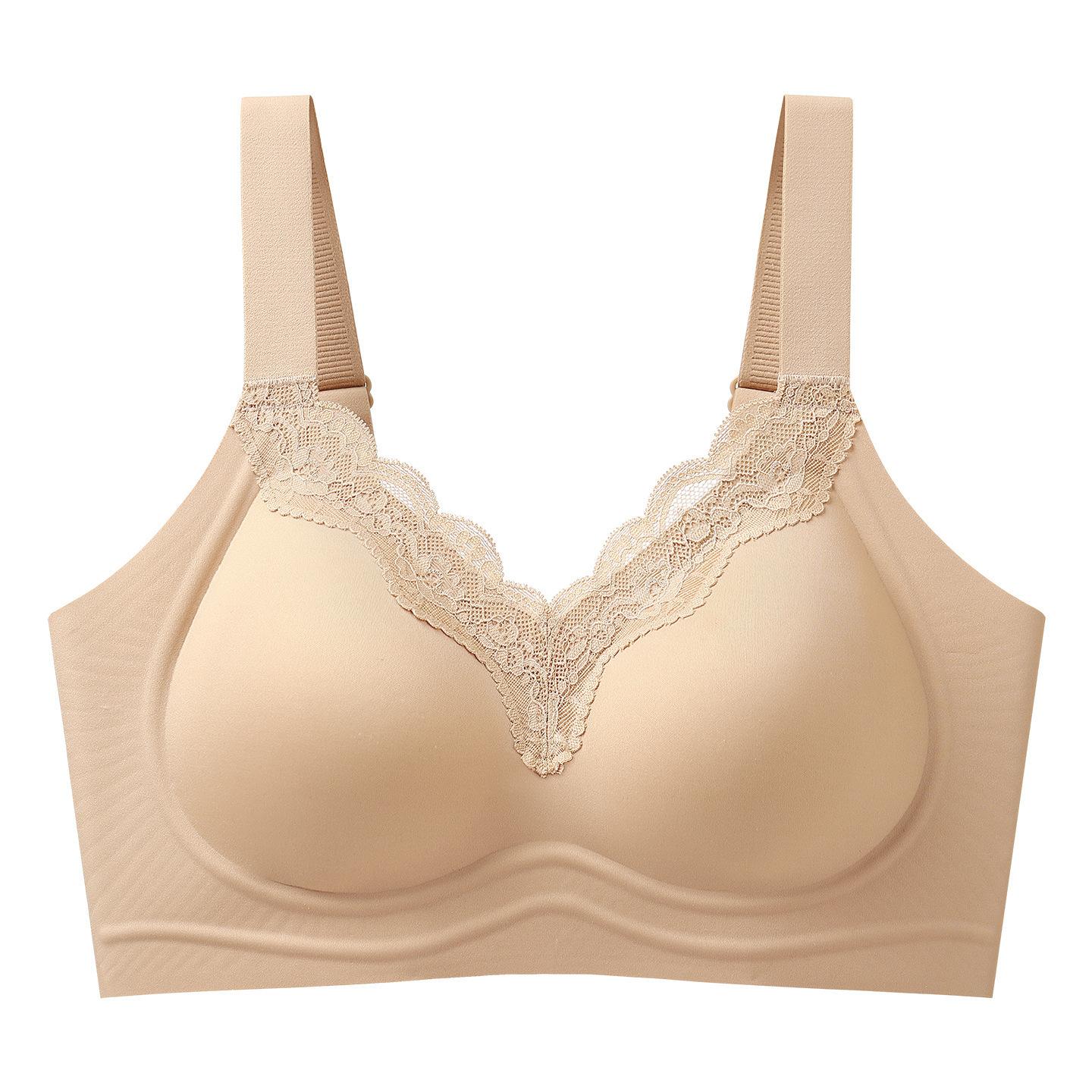 Sexy Leopard Print Smooth Seamless Wireless Bra, Fixed One-Piece Thin Cup Full Bust Minimizer Women Bra M