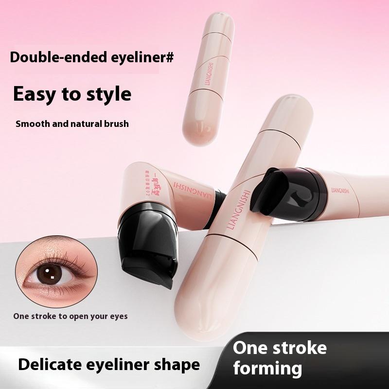 Double Head Rotatable Eyeliner Stamp Integrated Eyeliner Stamp Precise Outline Signet Long-Lasting Eyeliner Liquid Pen Cosmetics