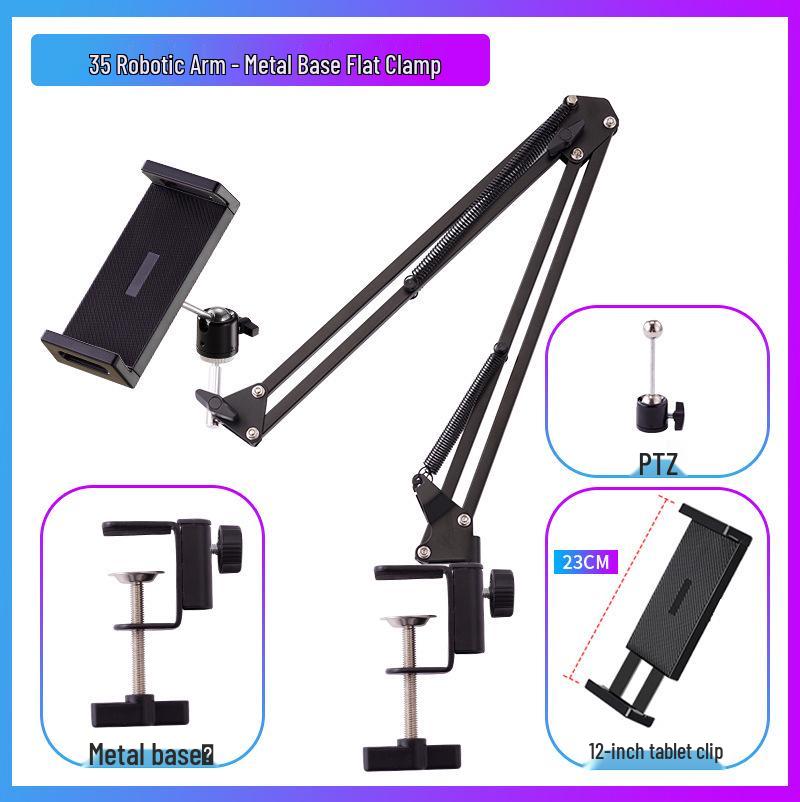 Rotating Folding Metal Arm for Mobile Phones & Tablets: Bedside, Desktop, or Coffee Table.
