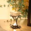 Elegant Scent Burners Essential Oil Diffuser With Crystal Glass Dish and Iron Stand Candle Melter For Home Decoration