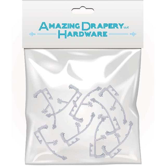 Amazing Drapery Hardware Premium Clear Plastic Double Slat Valance Retainer Clips, 9 Pack - Sturdy Valance Holder with Dual Slat Design, Easy