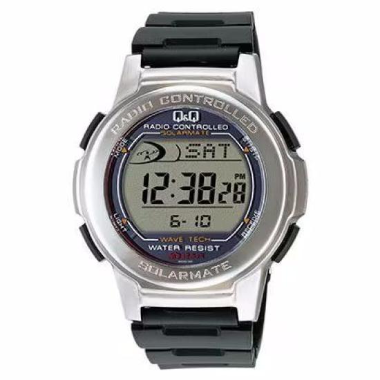 Citizen Digital Solar 10 ATM Water-Resistant Date Urethane Radio-Controlled Watch, Resistant, Display, Strap, Men's, Silver, MHS5-300/8901