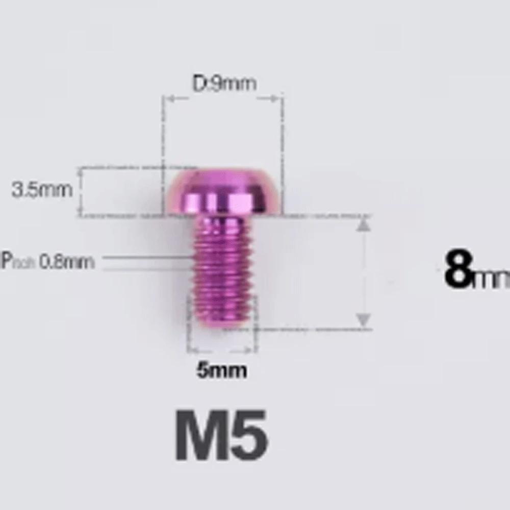 1 PC Multiple Color M5 P0.8mm X 8 9 10 12 14 16 20 25mm GR5 Titanium Alloy Screw T25 Torx Head For Bicycle Disc Brake