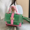 Contrast Color Pu Leather Crossbody Bag For Women Designer Handbag And Purse Top Brand Shoulder Bag Small Tote Green Small Bag