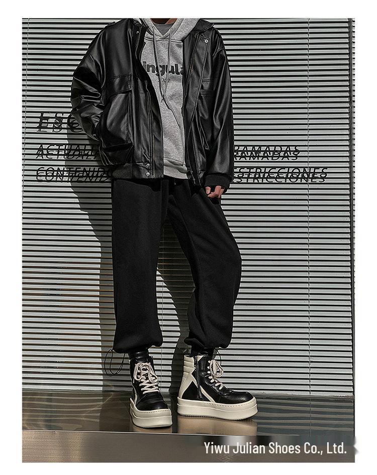 Height-Boost 10cm Unisex High-Top Sneakers with Inverted Triangle Design