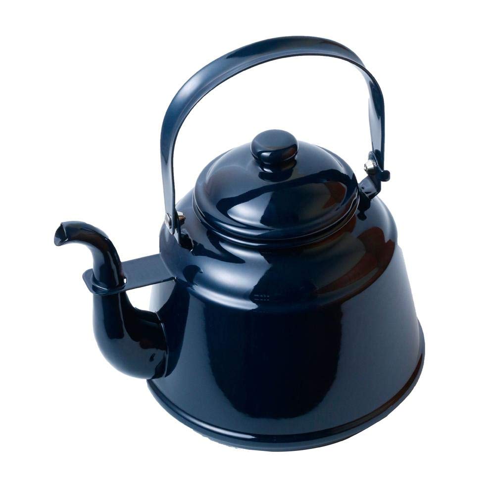 DutchWest Japan Retro Enamel Kettle, Induction Compatible, Navy, RTK-05, 2.3L