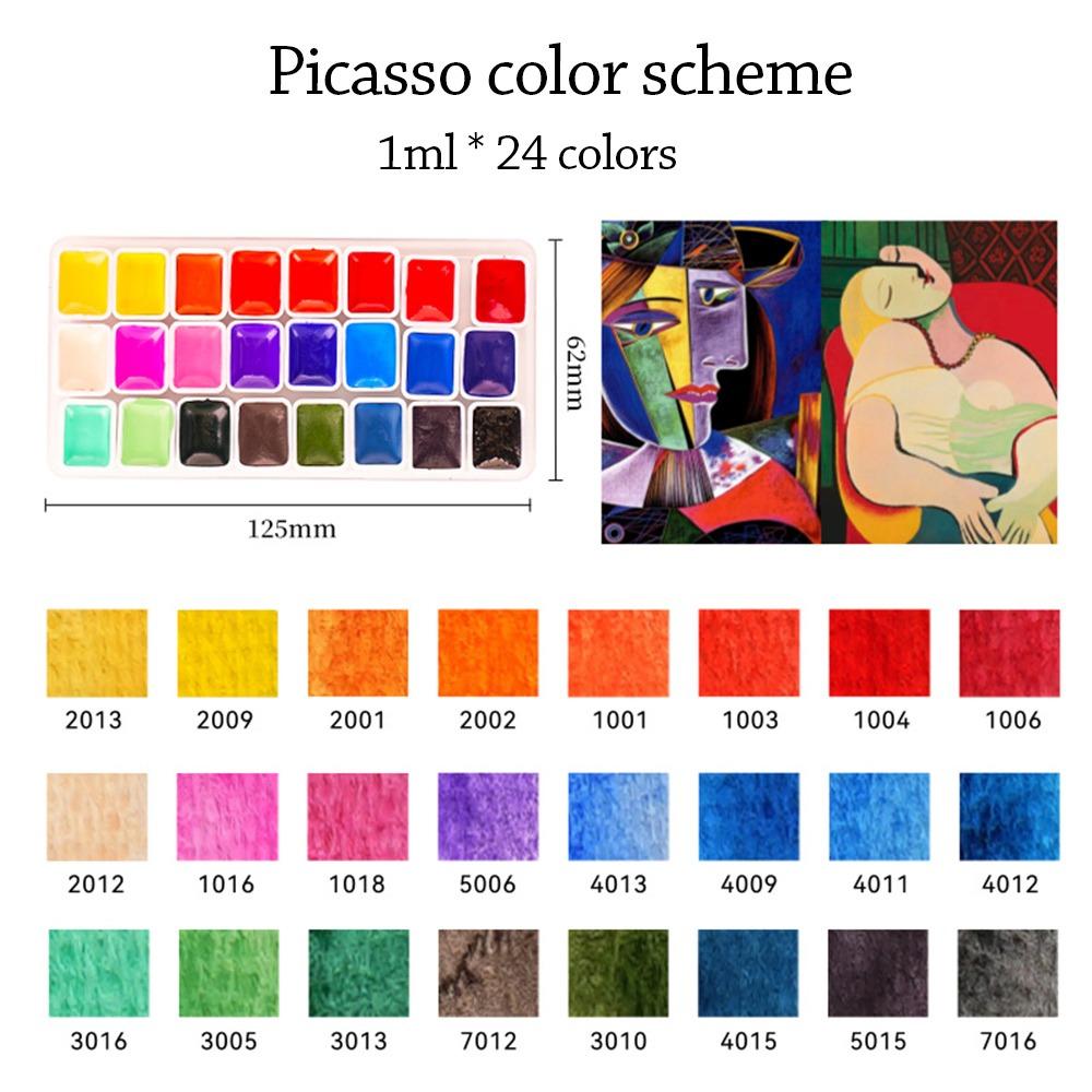 Pigmentos de Acuarela de Plástico 24 Colores Acuarela Sólida Pigmento Sólido Portátil Amigable para Principiantes