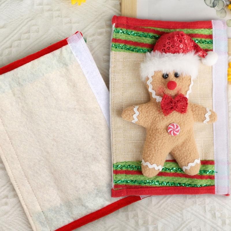 Elastic Christmas Appliance Cover With Cookie Design Reusable Polyester Dustproof Refrigerator Protector For Holiday