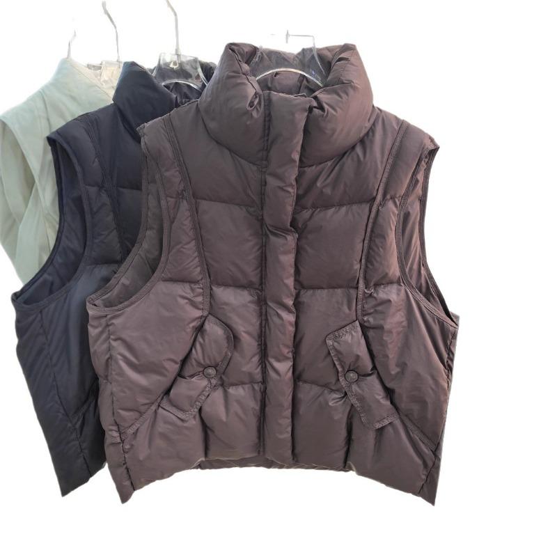 Down vest women's new spring and autumn loose and fashionable duck down warm vest vest outside