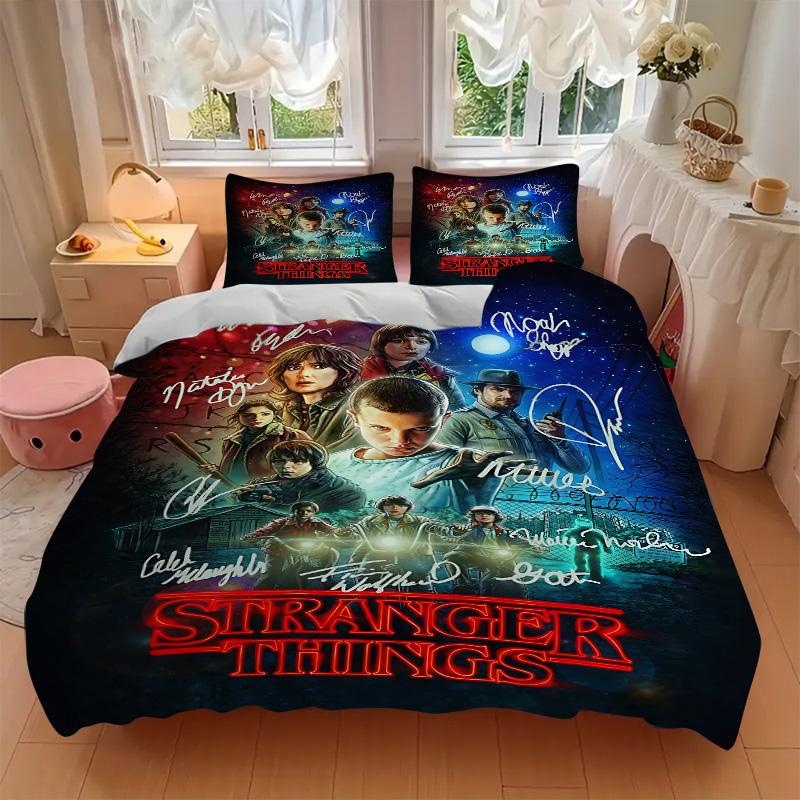 Stranger Things Poster Print 3Pcs Bedding Setduvet Cover With 2 Bedropillowcase Home Birthday Gift