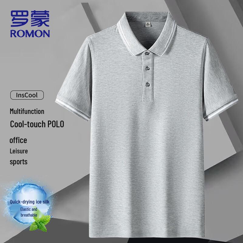 

ROMON Men s Ice Cotton Short Sleeve Polo Shirt L