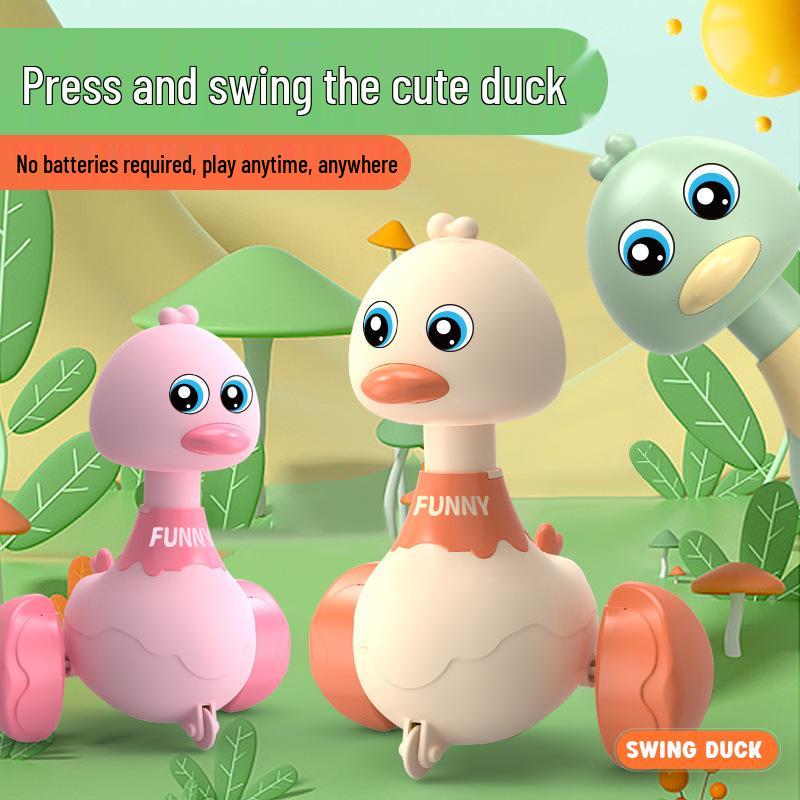 Pull-Back Sliding Duck Toy for Babies: Early Education Crawling and Head-Lifting Activity
