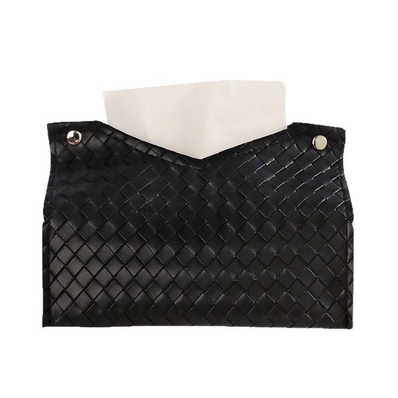 Luxury Woven Tissue Box for Home, Living Room, or Car - Solid Color Napkin Holder