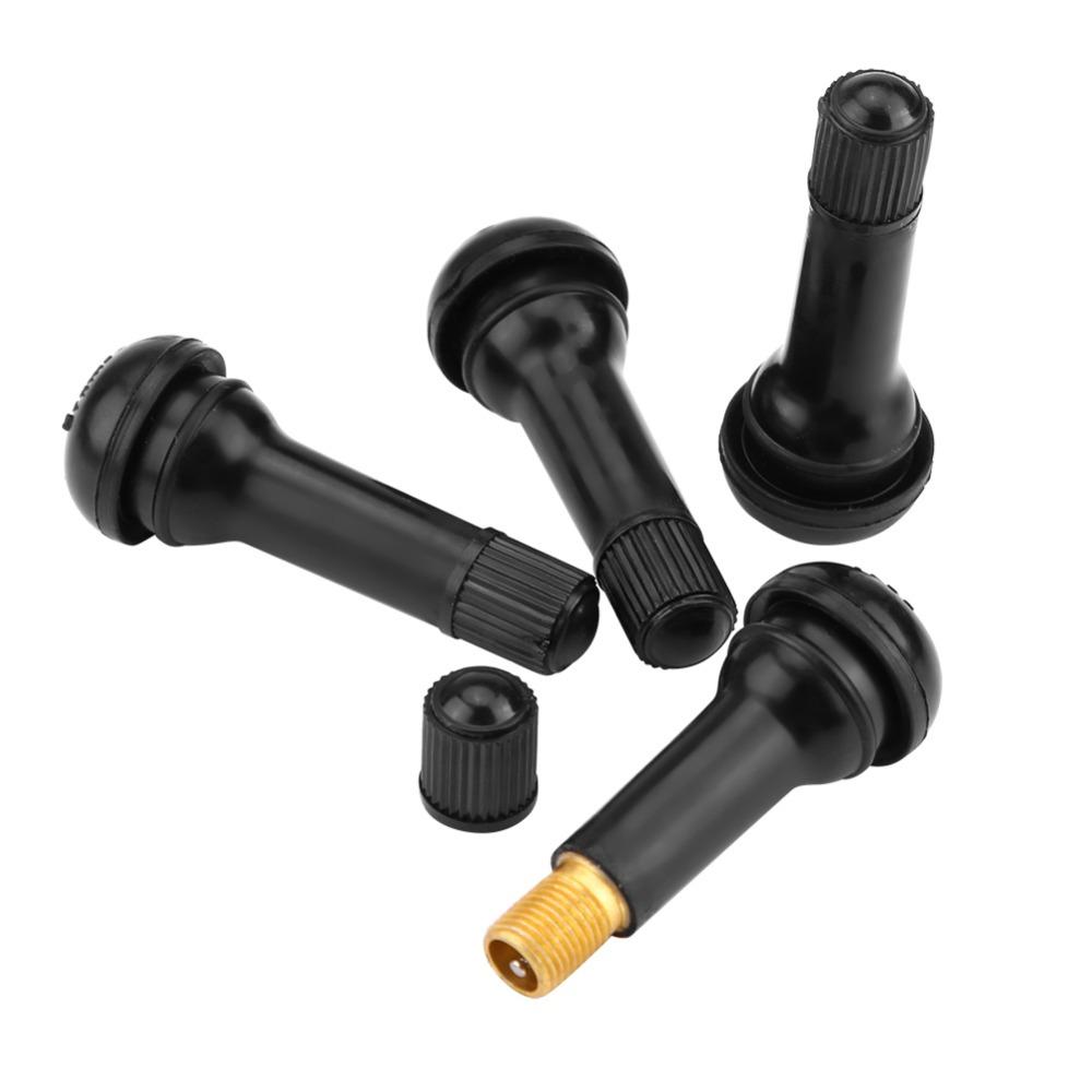 4PCS Rubber Wheel Valve Stem Black Vacuum Tire Valve Durable Tire Air Valve Car Tire Maintenance