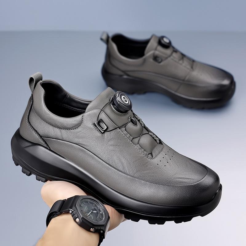 Men's Spring 2026 Rotating Buckle Leather Shoes - Business Casual, Outdoor Fashion, Sports, Travel, and Mountaineering.