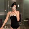 2026 Women Sexy Push Up Bikini Set One Piece Swimsuit High Waisted Halter Neck Bohemian Style Summer Holiday