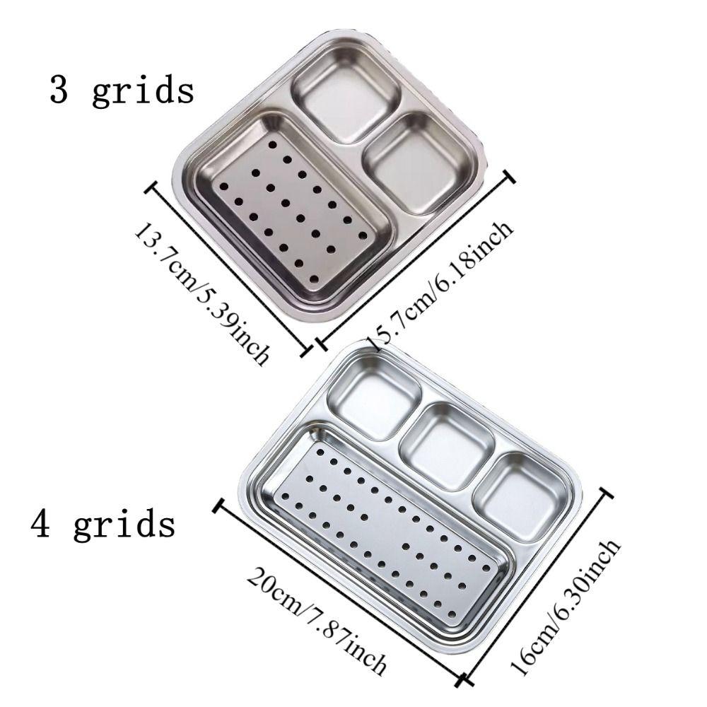 Convenient BBQ Tray 304 Stainless Steel Multipurpose Divided Plates Home Gatherings