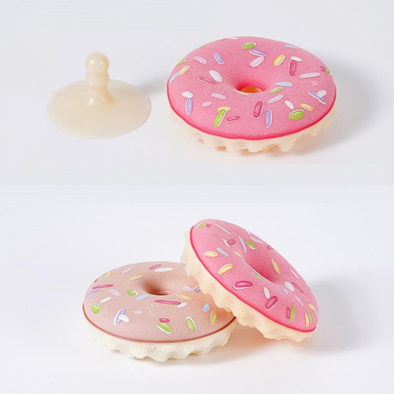 Dish Sponge With Suction Cup Non-Scratch Donut Sponge Set With Suction Cup Quick Drainage Dishwashing Brush For Kitchen