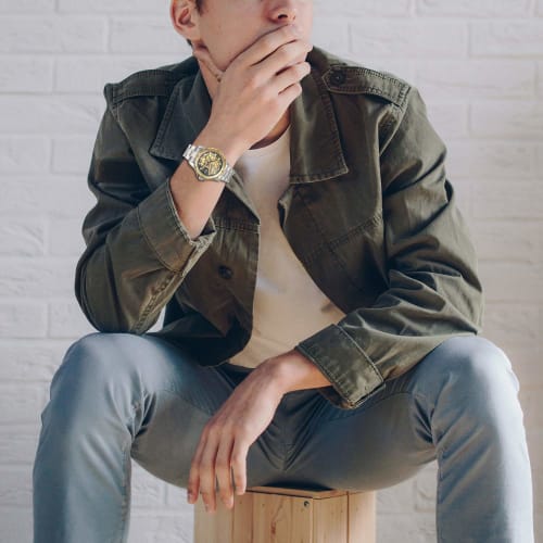 JEWELRYWE Men's Waterproof Watch, Popular Fashion Watch with Stainless Steel Strap, Skeleton Design, Automatic Movement, Casual, Business, Boyfriend,