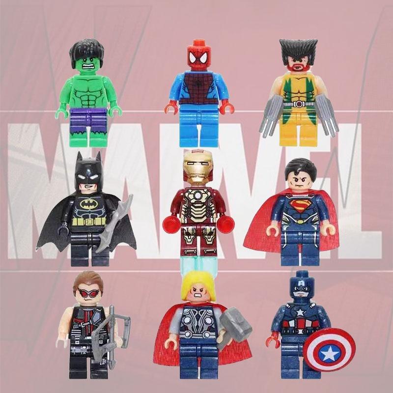 Marvel Superhero Series Building Blocks Abs Plastic Toy Figures Set Of 9 4.5cm Height