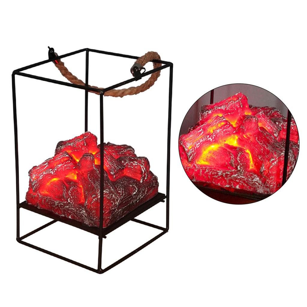 Bonfire Lamp Flameless LED Light Fake Fireplace Lamp Iron Home Decoration for Room Type B 470g /