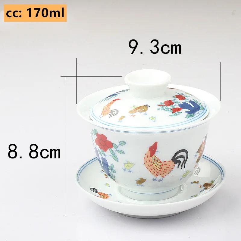 

Boutique White Porcelain Gaiwan Teacup Handmade Tea Tureen Ceramic with Cover Tea Bowl Chinese Tea Set Supplies Home Drinkware 9.3x8.8cm 170ml