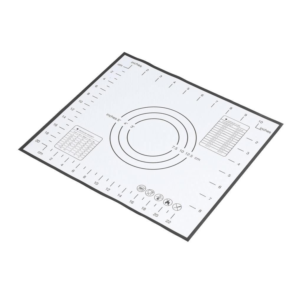 Baking Mat Silicone Non Slip Heat Resistant Dough Mat with Scale for Home Kitchen 29x26cmBlack