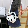 Schoolbag cute red panda flower doll plush bag Korean version sweet girl large capacity translucent single backpack