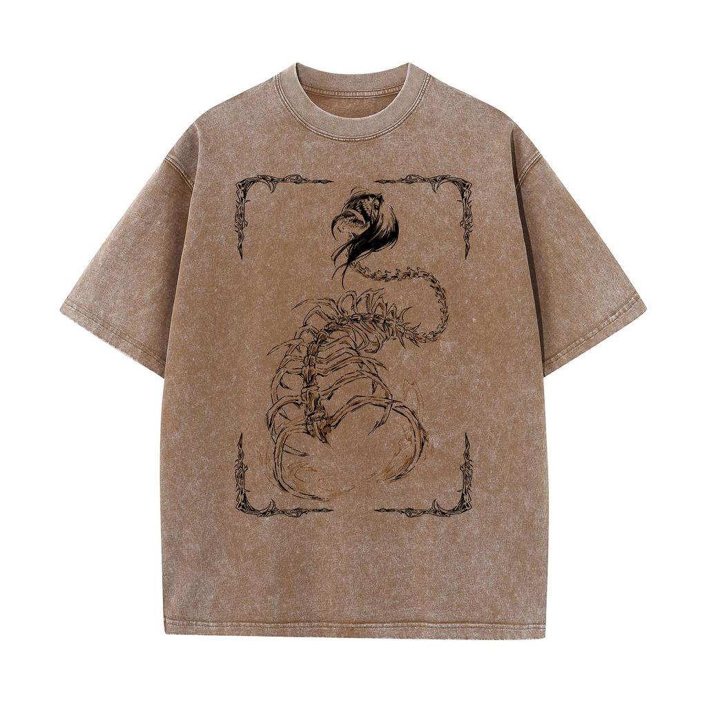 Anime Attack On Titan Eren Jaeger Printed Washed Cotton T-shirt Men Women Vintage Tshirts Oversized Harajuku T Shirt Male Tee