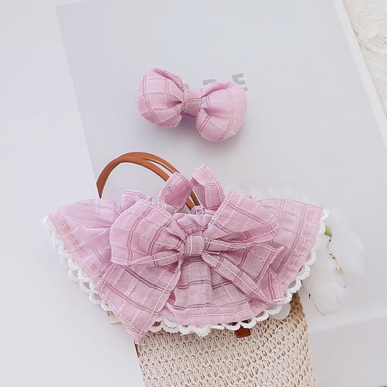 Doll Clothes for 17cm La Bubu 2-Piece Set Hair Clip Floral Dress Outfit Floral Hairpin Doll Accessory