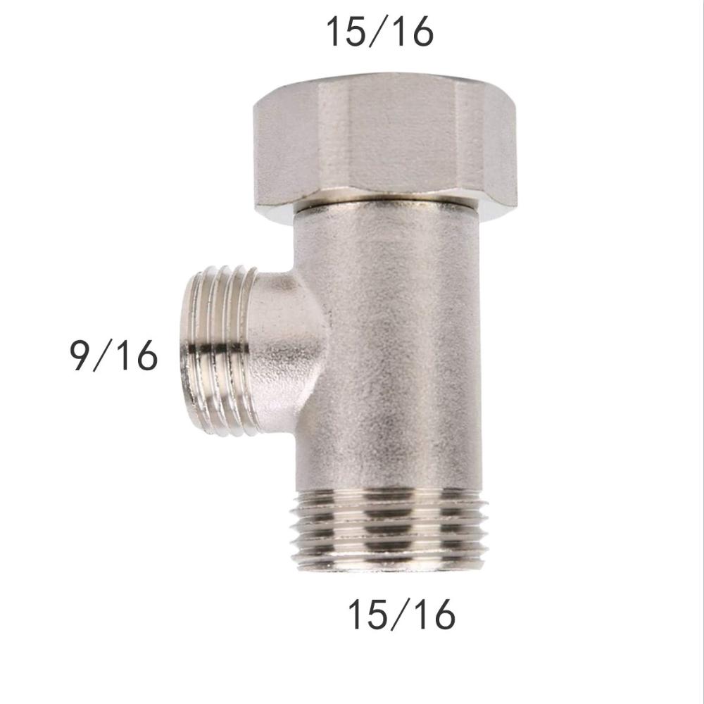 3/8' 1/2' 9/16' 15/16' Tee Joint 3 Way T Valve Connector Durable Toilet Seat Bidet Attachment