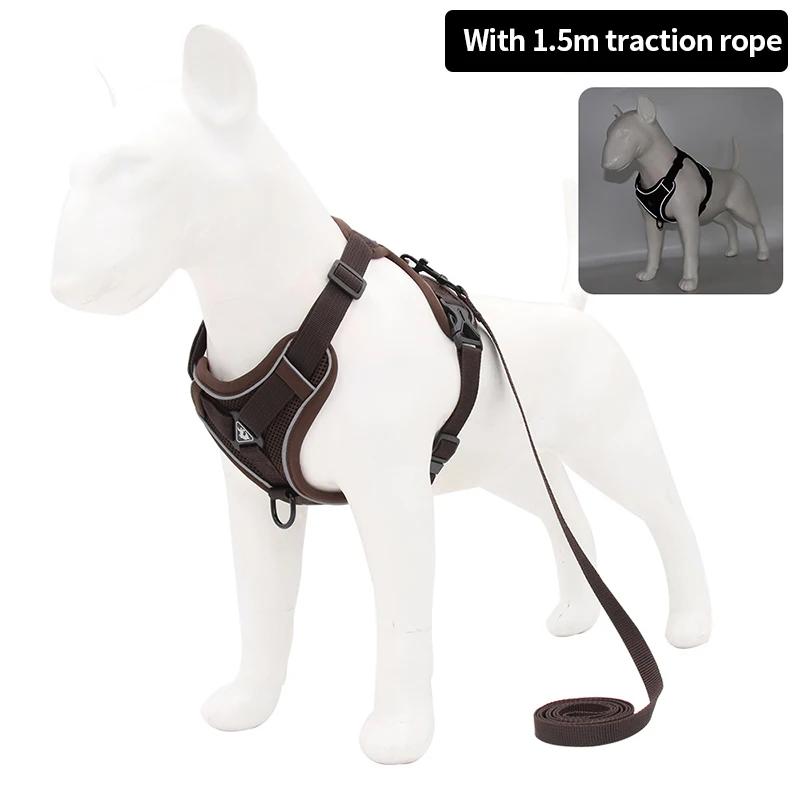 Dog Harness Leash Set For Small Medium Dogs Cat Hiking Adjustable Puppy Leash Reflective Harness Vest Chihuahua Pug Pet Supplies