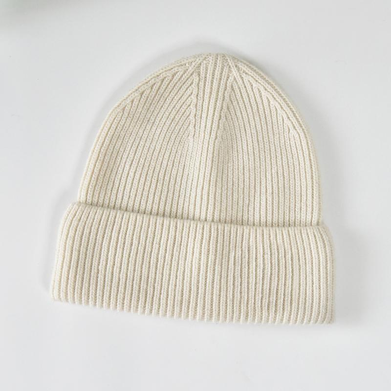Unisex Winter Hats With Custom Logo Knitted Beanie Hat Narrow Cuff Warm Australia Wool Striped Dome Hat in Stock