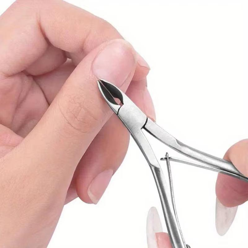 YIKOOLIN Cuticle Trimmer with Cuticle Pusher Nail Cuticle Nipper Professional Manicure Tools Stainless Steel Dual End Pusher