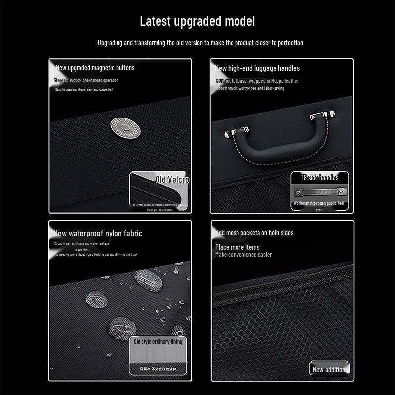 Foldable PU Leather Large Storage Box for Xiaomi SU7 Car Trunk