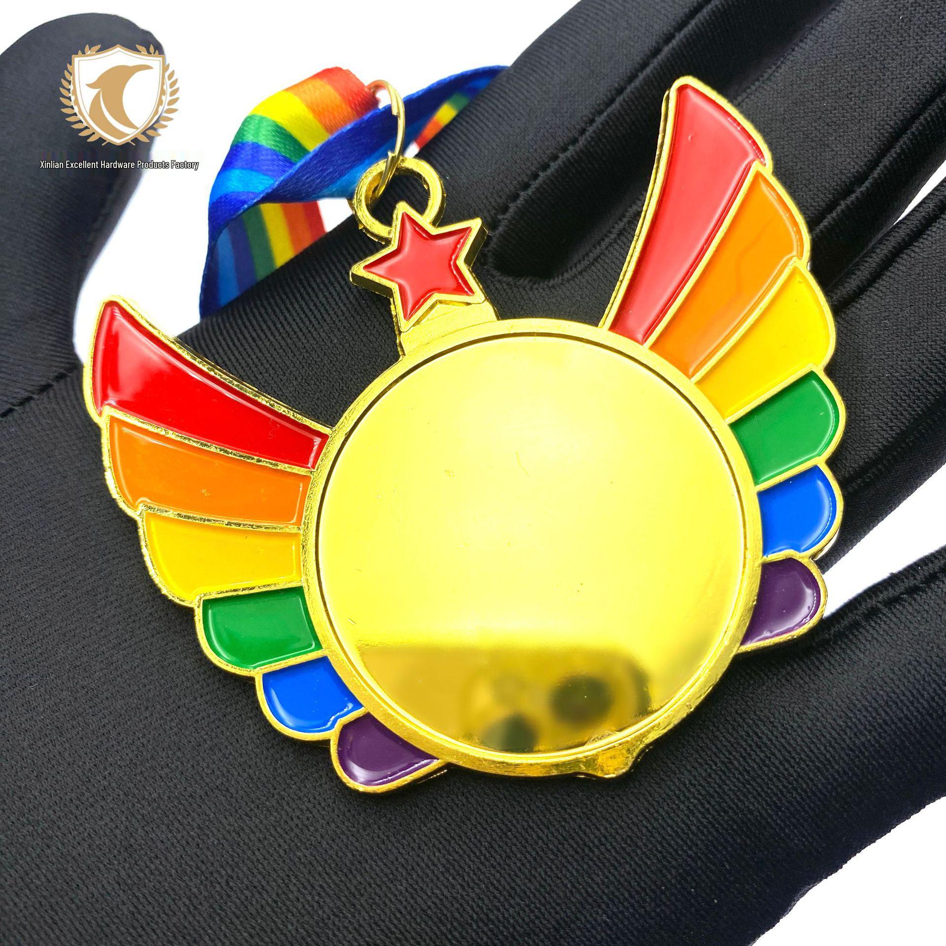 Custom Metal Sports Medals with Lanyards for Students and Children