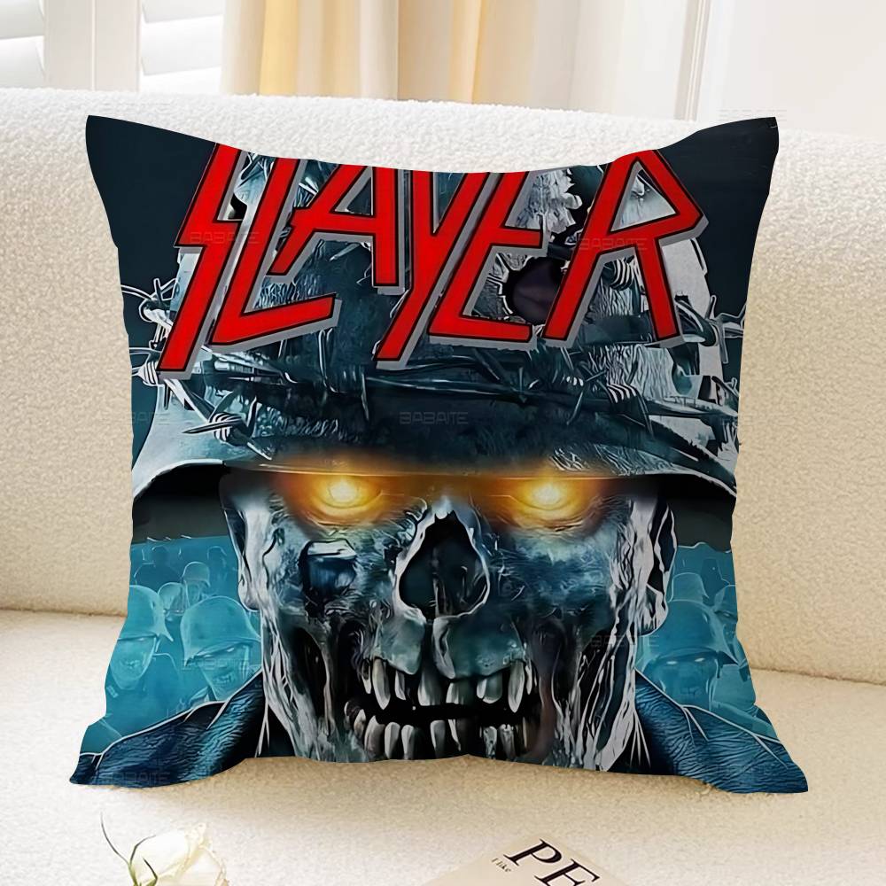 S-Slayer H-Heavy M-Metal Band 45*45cm Cushion Cover Pillow Cover Decor Pillowcase Home Pillowcase For Couch Pillow