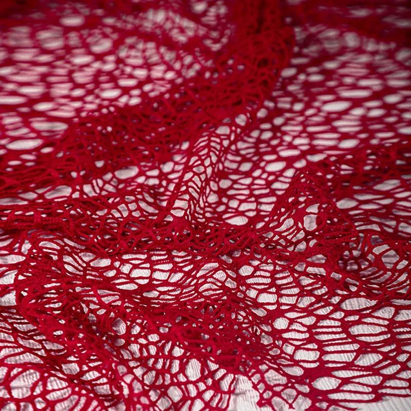 1Yard Avocado Green Hollow Mesh Gauze Irregular Winding Texture Creative Dress Diy Clothing Sewing Fabric Bouquet Packaging