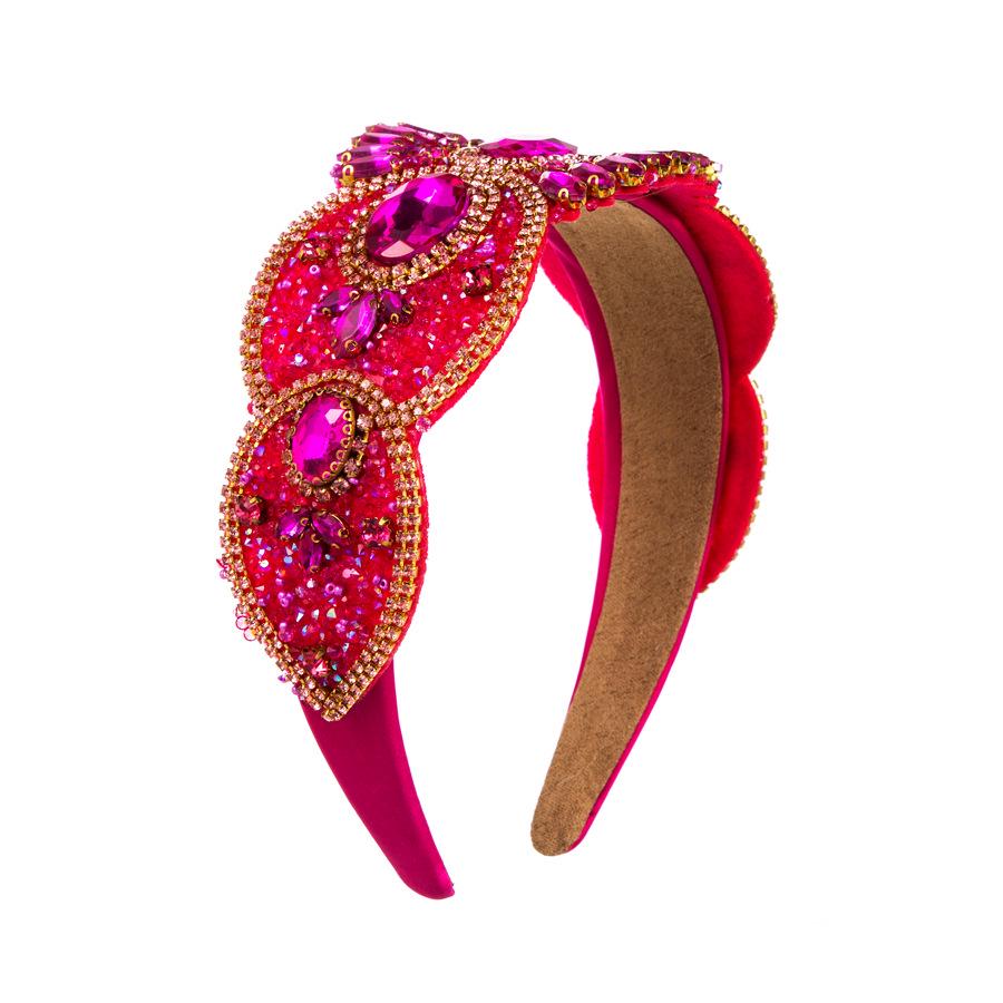 

Роскошная французская ретро-повязка на голову со стразами Heming: Элегантный широкий дизайн для танцев