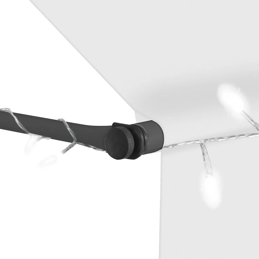 Vidaxl Hand-Rolled Awning with LED, 300 Cm, Cream