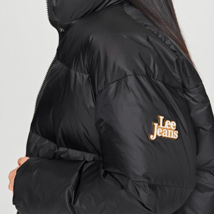 Lee Stand Collar Solid Color Duck Down Comfortable Quilted Design Warm Retaining Dark Series Down Jacket Women outerwear Black LWT008258204579K11000